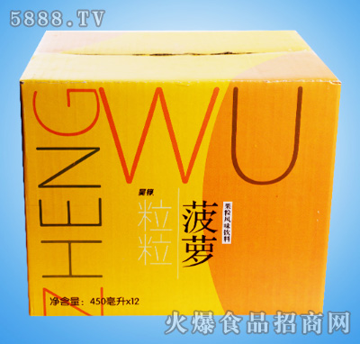 吳錚粒粒菠蘿果粒風(fēng)味飲料450mlx12瓶
