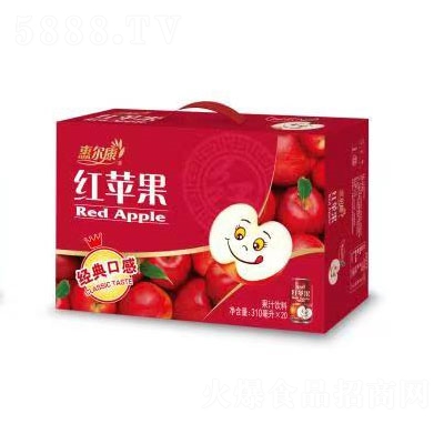 惠爾康紅蘋(píng)果果汁飲料招商代理310ml×20