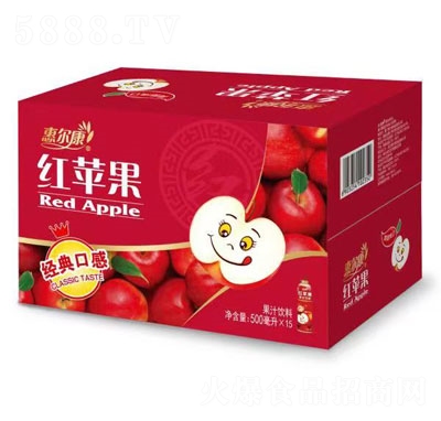 惠爾康紅蘋(píng)果果汁飲料招商代理500ml×15