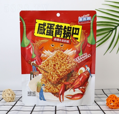 禾友趣咸蛋黃鍋巴零食麻辣小龍蝦味108克
